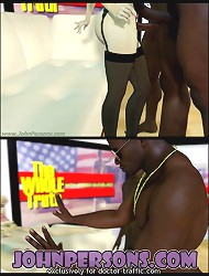 Awesome 3D cartoons chick gets double penetration