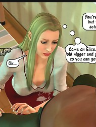 Busty 3D cartoons woman wants to give deep head