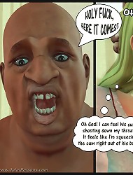 Fat 3D porn penis is drilling slutty chick's mouth