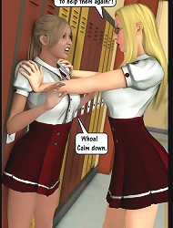 Wonderful 3D porn girls are touching each other